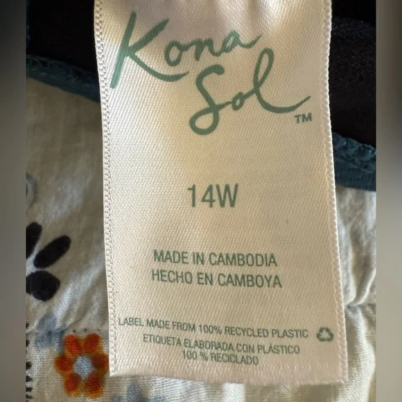 EUC Kona Sol Teal One-Piece Swimsuit Size 14W - Picture 4 of 5